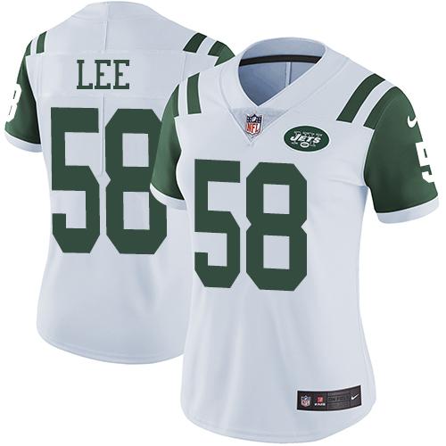 Nike Jets #58 Darron Lee White Women's Stitched NFL Vapor Untouchable Limited Jersey - Click Image to Close
